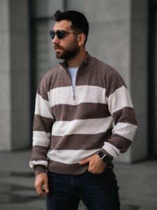 Muški Džemper Loose Fit Bež