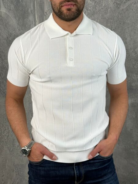 Muška bela slim fit polo majica premium model