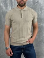 Muška bež polo majica slim fit model