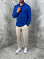 Muška slim fit rebrasta košulja modernog kroja za elegantne i casual kombinacije