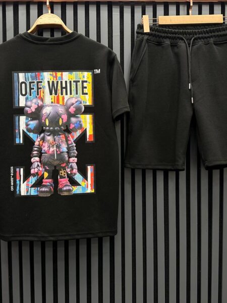 Muški komplet majica i šorc crni Off White