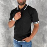 Muška premium rebrasta polo majica sa rajsferšlusom