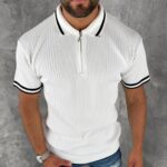 Muška premium rebrasta polo majica sa rajsferšlusom
