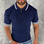 Muška premium rebrasta polo majica sa rajsferšlusom