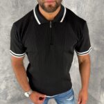 Muška premium rebrasta polo majica sa rajsferšlusom