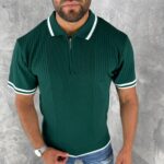 Muška premium rebrasta polo majica sa rajsferšlusom