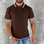 Muška premium rebrasta polo majica sa rajsferšlusom