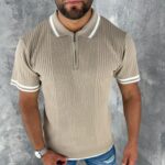 Muška premium rebrasta polo majica sa rajsferšlusom