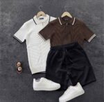 Old Money Bundle - Muški Trodelni Pleteni Polo Komplet (2 Majice i Šorc) - Slika 5